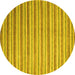 Round Abstract Yellow Contemporary Rug, con290yw