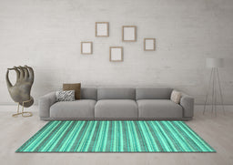 Machine Washable Abstract Turquoise Contemporary Area Rugs in a Living Room,, wshcon290turq
