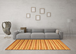 Machine Washable Abstract Orange Contemporary Area Rugs in a Living Room, wshcon290org