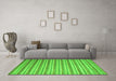 Machine Washable Abstract Green Contemporary Area Rugs in a Living Room,, wshcon290grn