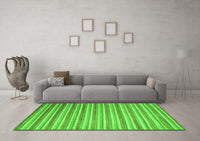 Machine Washable Abstract Green Contemporary Rug, wshcon290grn