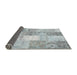 Thickness of Contemporary Light Steel Blue Patchwork Rug, con2910