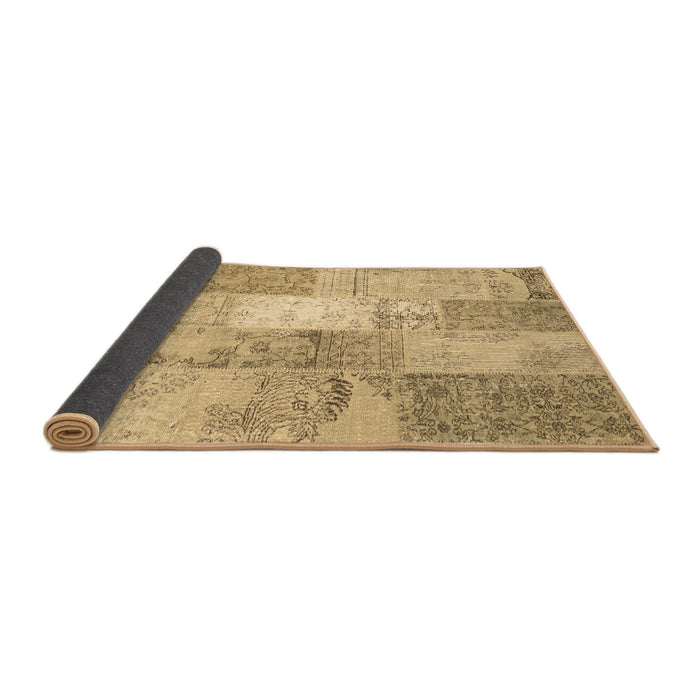 Sideview of Patchwork Brown Transitional Rug, con2910brn