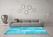 Machine Washable Patchwork Light Blue Transitional Rug in a Living Room, wshcon2910lblu