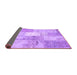 Sideview of Patchwork Purple Transitional Rug, con2910pur