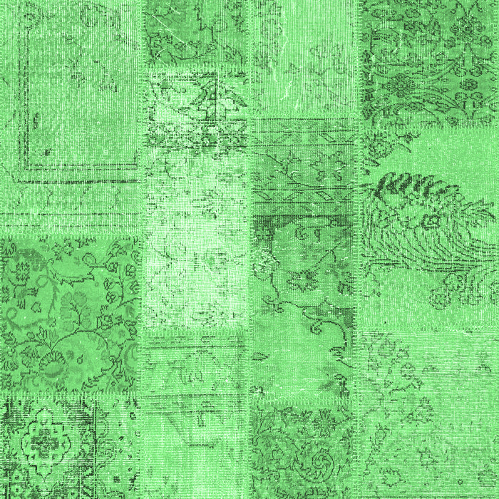 Patchwork Emerald Green Transitional Rug, con2910emgrn