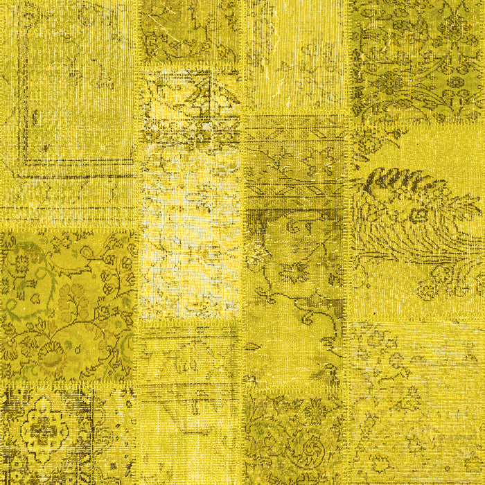 Patchwork Yellow Transitional Rug, con2910yw