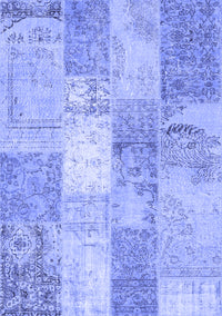 Patchwork Blue Transitional Rug, con2910blu