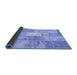 Sideview of Patchwork Blue Transitional Rug, con2910blu