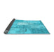 Sideview of Patchwork Light Blue Transitional Rug, con2910lblu