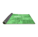 Sideview of Patchwork Emerald Green Transitional Rug, con2910emgrn