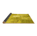 Sideview of Patchwork Yellow Transitional Rug, con2910yw