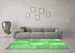 Machine Washable Patchwork Emerald Green Transitional Area Rugs in a Living Room,, wshcon2910emgrn