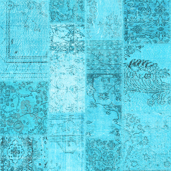 Patchwork Light Blue Transitional Rug, con2910lblu