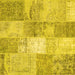 Square Patchwork Yellow Transitional Rug, con2910yw