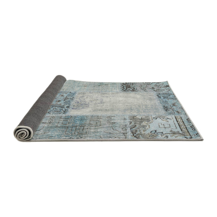 Thickness of Contemporary Slate Gray Patchwork Rug, con2911