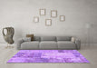 Machine Washable Patchwork Purple Transitional Area Rugs in a Living Room, wshcon2911pur