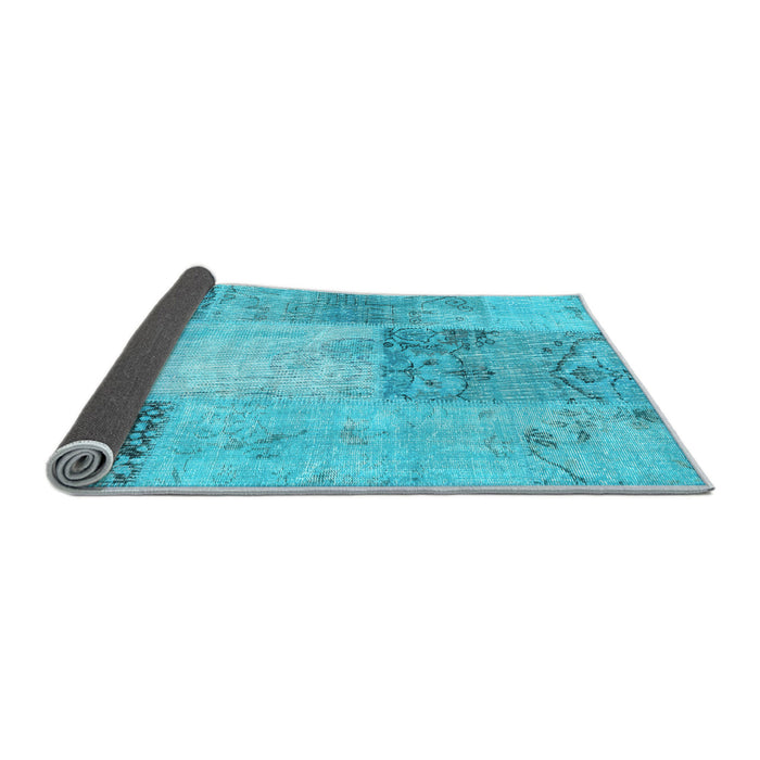 Sideview of Patchwork Light Blue Transitional Rug, con2911lblu