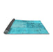 Sideview of Patchwork Light Blue Transitional Rug, con2911lblu