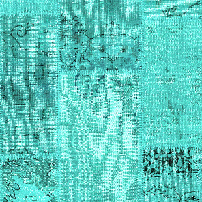 Patchwork Turquoise Transitional Rug, con2911turq