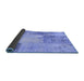 Sideview of Patchwork Blue Transitional Rug, con2911blu