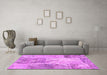 Machine Washable Patchwork Pink Transitional Rug in a Living Room, wshcon2911pnk