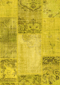 Patchwork Yellow Transitional Rug, con2911yw