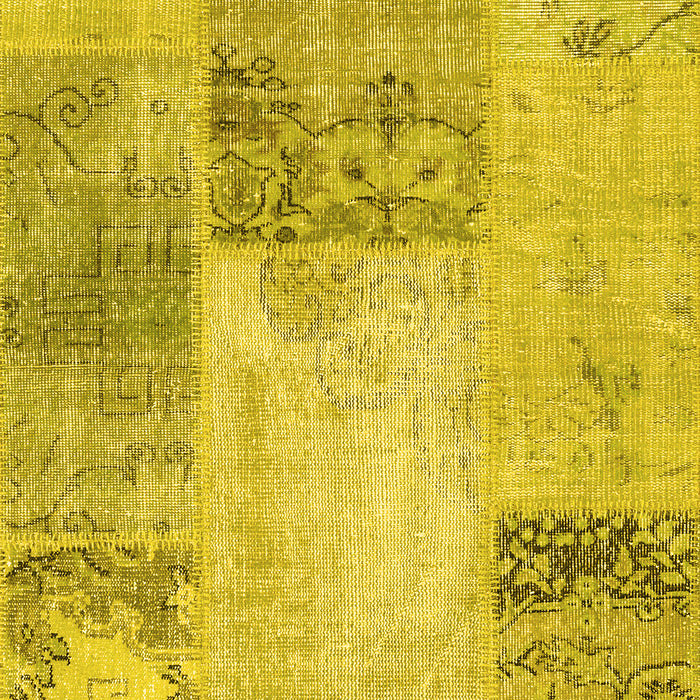 Patchwork Yellow Transitional Rug, con2911yw