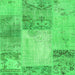 Serging Thickness of Patchwork Green Transitional Rug, con2911grn