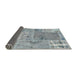 Thickness of Contemporary Grayish Turquoise Green Patchwork Rug, con2912