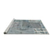 Serging Thickness of Machine Washable Contemporary Grayish Turquoise Green Rug, wshcon2912