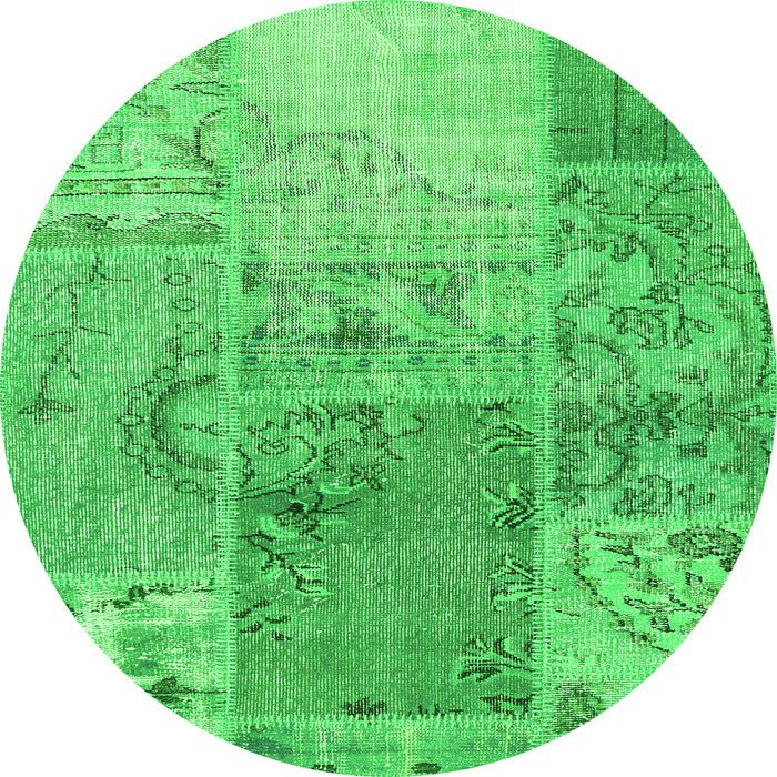 Machine Washable Patchwork Green Transitional Area Rugs, wshcon2912grn