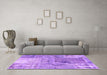 Machine Washable Patchwork Purple Transitional Area Rugs in a Living Room, wshcon2912pur