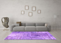 Machine Washable Patchwork Purple Transitional Rug, wshcon2912pur