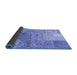 Sideview of Patchwork Blue Transitional Rug, con2912blu