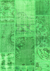 Patchwork Green Transitional Rug, con2912grn