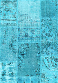 Patchwork Light Blue Transitional Rug, con2912lblu