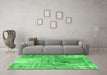 Machine Washable Patchwork Green Transitional Area Rugs in a Living Room,, wshcon2912grn