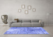 Machine Washable Patchwork Blue Transitional Rug in a Living Room, wshcon2912blu