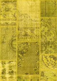 Patchwork Yellow Transitional Rug, con2912yw