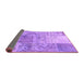 Sideview of Patchwork Purple Transitional Rug, con2912pur