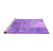 Sideview of Machine Washable Patchwork Purple Transitional Area Rugs, wshcon2912pur