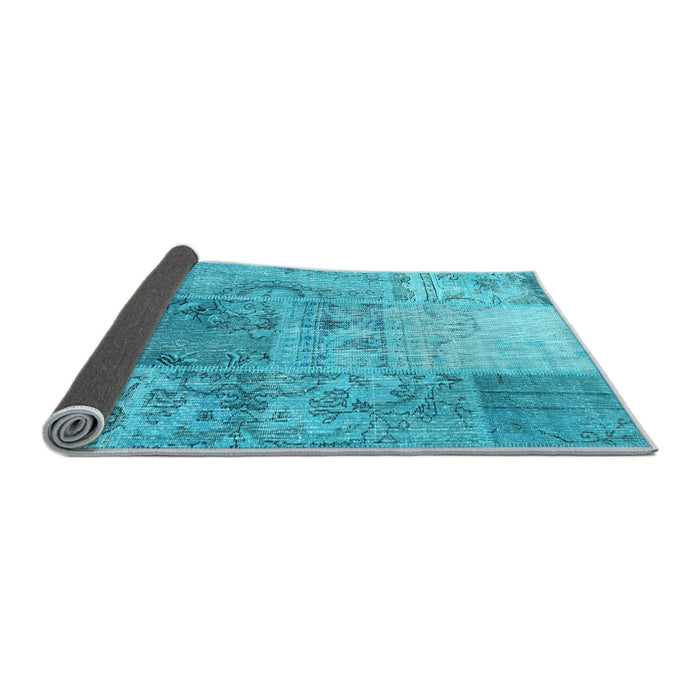 Sideview of Patchwork Light Blue Transitional Rug, con2912lblu