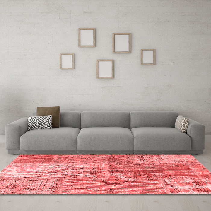 Transitional Red Washable Rugs