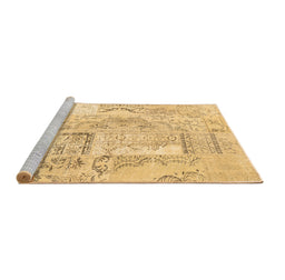 Sideview of Machine Washable Patchwork Brown Transitional Rug, wshcon2913brn