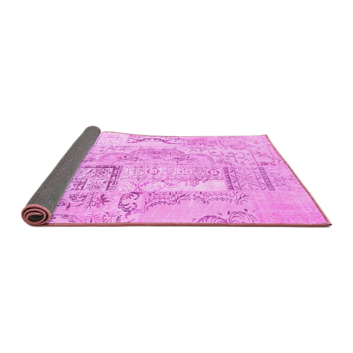 Sideview of Patchwork Pink Transitional Rug, con2913pnk