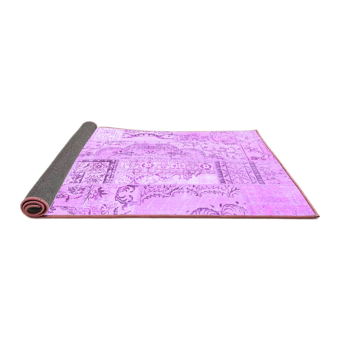 Sideview of Patchwork Purple Transitional Rug, con2913pur