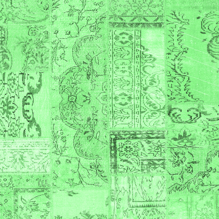 Patchwork Emerald Green Transitional Rug, con2913emgrn