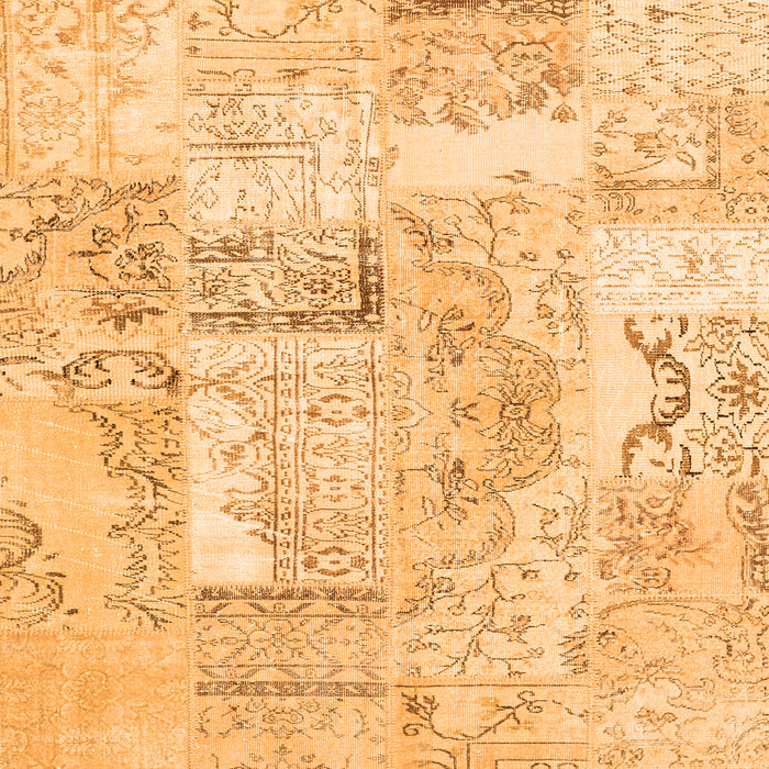 Serging Thickness of Patchwork Orange Transitional Rug, con2913org