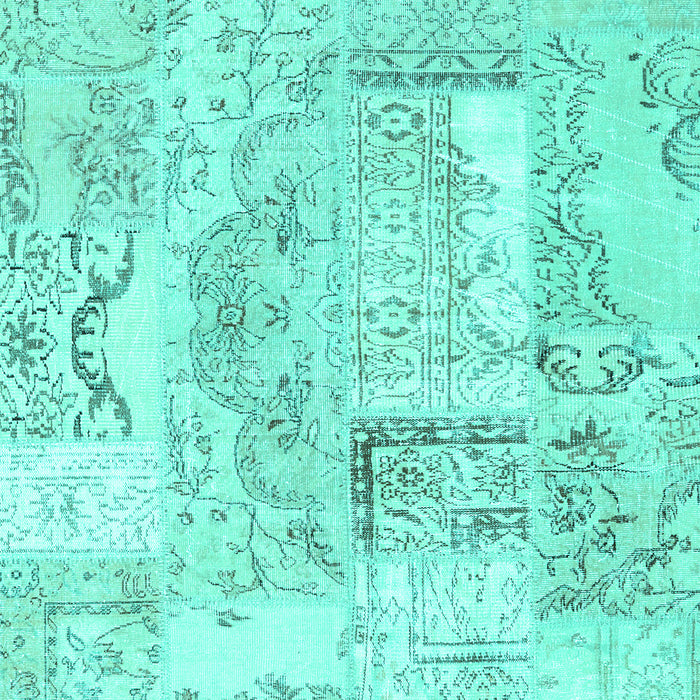 Patchwork Turquoise Transitional Rug, con2913turq